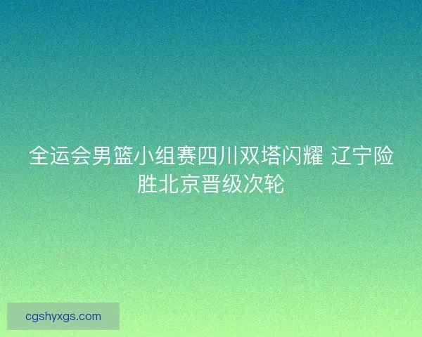 全运会男篮小组赛四川双塔闪耀 辽宁险胜北京晋级次轮