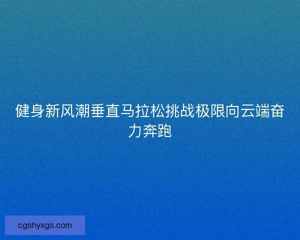 健身新风潮垂直马拉松挑战极限向云端奋力奔跑